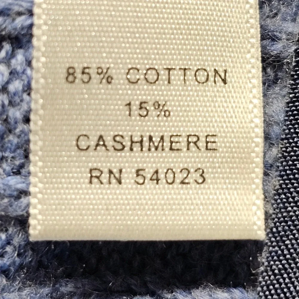 Banana Republic Mens Large Blue Cotton Cashmere Cable Knit Crew Neck Sweater